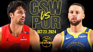 Golden State Warriors vs Portland Trail Blazers Full Game Highlights  Oct 23 2024  FreeDawkins [upl. by Hooker]