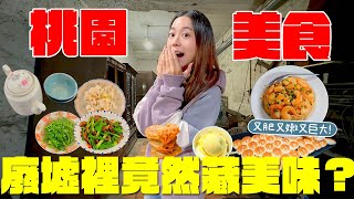 桃園 美食！連老饕都說讚的極品美食？這廢墟的地方竟然藏有美食？爆漿流餡的起司吃過就很難忘？大份量蝦仁炒飯CP值超高？湯汁滿到要用喝的餡餅？精選七家在地人的愛店！｜波妞食境秀 [upl. by Ahsirahc]