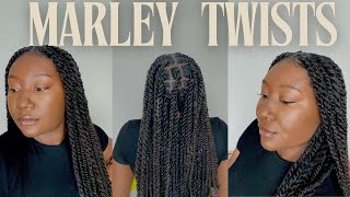 SUPER EASY DIY MARLEY TWISTS ON NATURAL TYPE 4B HAIR [upl. by Etan]