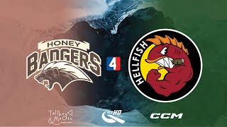 Honey Badgers VS Hellfish  Div 4  7th August  IceHQ Beer League ice hockey [upl. by Roseline]