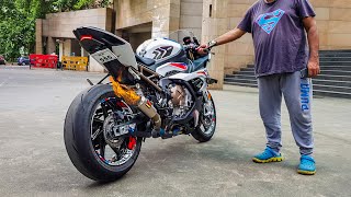 LOUD BMW S1000RR Akrapovic GP Exhaust System Sound FLAME SPITTER 🔥 [upl. by Erialb]