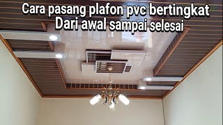 cara pasang plafon pvc motif datar [upl. by Alliber151]