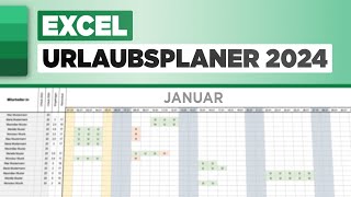 Excel Urlaubsplaner für 2024 inkl Download [upl. by Yatnuahs909]