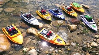 RC ADVENTURES  Tiny Jet Boats Racing  PT 2 of 2  MAiN EVENT  CREEK RACES NQD quotTear Intoquot Boats [upl. by Prosser]