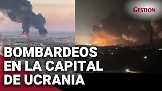 RUSIA ATACA UCRANIA reportan bombardeos y explosiones en Kiev Mariupol y Jarkov [upl. by Rramo]