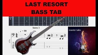 LAST RESORT  PAPA ROACH  Guitarbass Tab  tutorial MastertabsBestFreeYoutubeMusic rock [upl. by Vallo603]