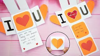 Valentines Day Paper Crafts❤ How to Make Valentines Day Card  Easy Paper Crafts For Gift🎁 [upl. by Nogaem]