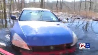 Taking a firsthand look at flooding in Johnston neighborhood [upl. by Harim]