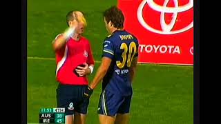 FINIAN HANLEY ABSOLUTELY BULLDOZED BY CAMPBELL BROWN  2008 INTERNATIONAL RULES FOOTBALL AFL GAA [upl. by Ivetts]