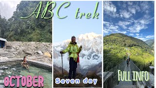 Annapurna Base Camp Trek 4130m  October  2024 full guide  seven day trek [upl. by Morton]