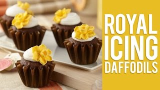 How to Make Royal Icing Daffodil Flowers [upl. by Irrehs]