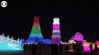 Ice Festival in China draws thousands of visitors [upl. by Buddie]