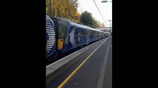 Scotrail 6 car Class 385034 amp 385036 departing Cambuslang station on 2B76 to Lanark [upl. by Mia818]