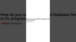 How do you read a DSPF and Database file in CL program [upl. by Ahseket463]