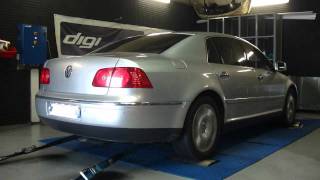 VW phaeton tdi 313cv  370cv reprogrammation moteur dyno digiservices [upl. by Redle]