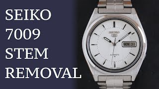 Seiko 7009 watch How to remove the stem amp crown [upl. by Horgan646]