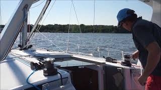 Furling Mainsail While On The Water  Furling Part 4 [upl. by Trebmal424]