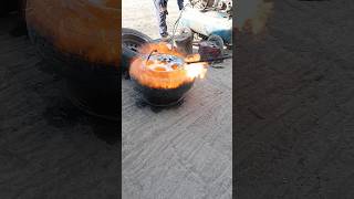 Demonstrating of how to inflate stubborn car tyre with fire FAILS 😞 😞 🤯🤯🤯🔥🔥🔥 part 896 [upl. by Ellehcam241]