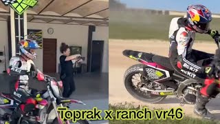 Excited Toprak razgatlioglu training ranch vr46 flatrack with Andrea migno [upl. by Endo856]