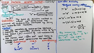 L3 Radioisotopic dilution analysis  types of IDA  inverse isotopic dilution analysis [upl. by Eemaj]