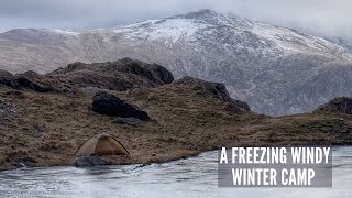 Solo Winter Camping in Snowdonia with the Hilleberg Unna  Strong Winds amp Freezing Temps [upl. by Llenor]