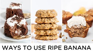 HEALTHY BANANA RECIPES ‣‣ 3 ways to use ripe bananas [upl. by Ylerebmik802]