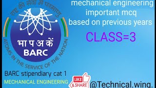 Barc stipendiary trainee mechanical mcq questionsbarc2023 [upl. by Jessie]