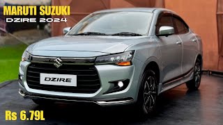 New Maruti Suzuki Dzire 2024 🔥 Launched  679L  ZXi Plus  Top Model  Silver Colour Review [upl. by Florella842]