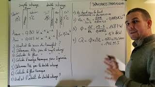 TSTI2D Transferts thermiques  exercice classique  Calcul de flux de résistance du double vitrage [upl. by Jarid]