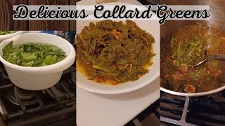 Cooking Collard Greens  Recipe Collards How To Cook Collard Greens easy recipes southern foods [upl. by Herculie832]