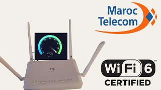 تجربة ألياف بصرية إتصلات المغرب maroc telecom fibre أخيرا optique Zte F6600P Wifi 6 🥳🔥 [upl. by Yednarb]