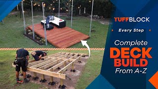 How To Build A Floating Deck  Start To Finish On A Sloping Yard Using TuffBlock Deck Blocks [upl. by Enialehs]