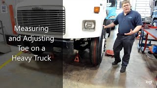 402  Measuring and Adjusting Toe on a Heavy Truck [upl. by Artekal781]