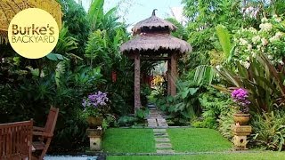 Burkes Backyard Dennis Hundscheidts Tropical Garden How To Make a Small Garden Look Big [upl. by Ayam794]