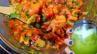 Mexican Shrimp Cocktail Recipe EASY  A Fresh water cucumber drink [upl. by Bigner626]