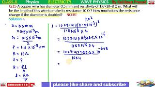 Acopperwirehasadiameterof05mm and a resistivity of16×10−6ΩcmHow much of this wire would b [upl. by Neyuh]