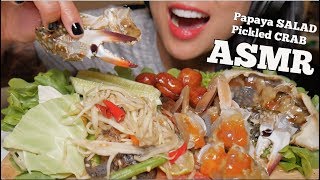 ASMR กินส้มตำ ปูดองน้ำปลา Thai Whispers  English Subs Papaya Salad EATING SOUNDS  SASASMR [upl. by Clemente630]