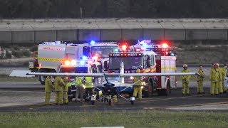 Dramatic ORIGINAL Footage  Student is forced to make an emergency landing at Jandakot Airport [upl. by Nnylyma698]