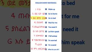 እንግሊዘኛን በአማረኛ መማርSPEAKING ENGLISH IN AMHARIC PRACTICE  english Daily use sentence [upl. by Lirrehs]