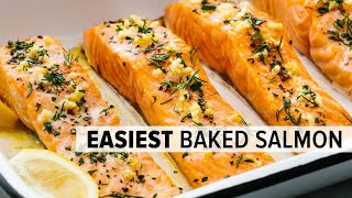 BAKED SALMON  easy nofail recipe with lemon garlic butter [upl. by Lynda]