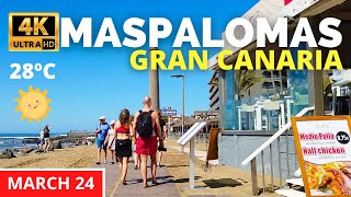 MASPALOMAS Gran Canaria March 2024 🔴 Seaside Palm Beach Hotel to Lopesan Faro Collection Hotel [upl. by Armington]