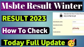 Msbte Diploma Winter Result 2024  Msbte Result Winter 🥳 2024 [upl. by Lrub]