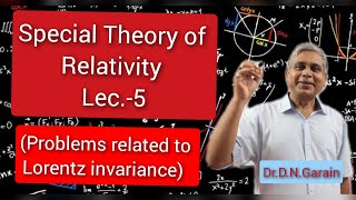 Special Theory of Relativity Lec 5Problems related to Lorentz Invariance [upl. by Nnaaras]