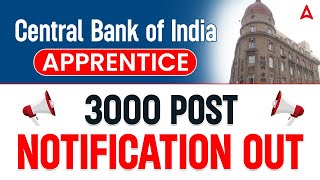 Central Bank of India Apprentice Recruitment 2024  Central Bank of India Notification 2024 [upl. by Tuhn817]