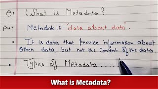 What is Metadata  Types of Metadata  Detailed Explained in Hindi [upl. by Liahkim55]