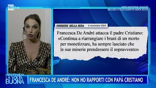 Francesca De André non ho rapporti con papà Cristiano  La Volta Buona 14112024 [upl. by Ragse]