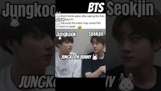 Dont drink water after eating the fish 🤣🤣bts jungkook jin funnymemes shorts [upl. by Llenyt]