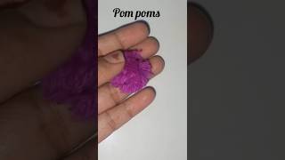 How to make pom poms with fork diy pom poms shorts [upl. by Armilda]