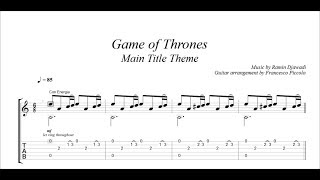 Game of Thrones  Main Title Theme Fingerstyle Guitar TABS [upl. by Spector37]