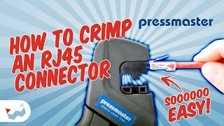 How to Crimp RJ45 Connectors with Pressmaster Crimpers [upl. by Emiaj]